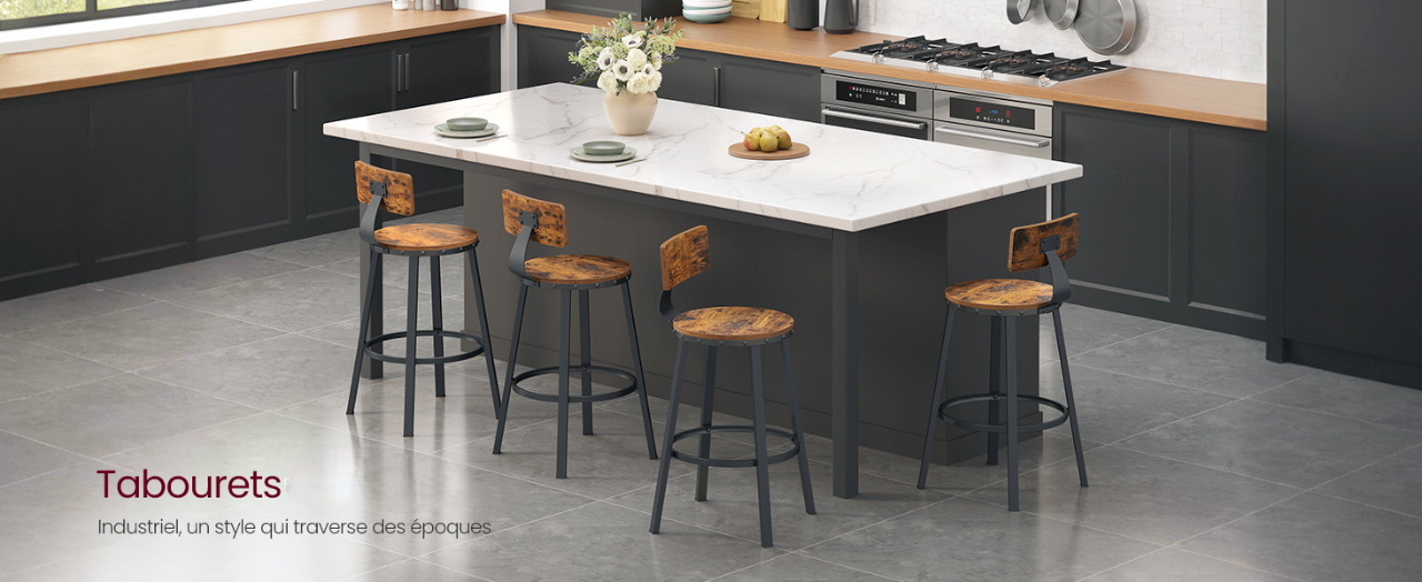 Set of 2 rustic industrial style bar stools