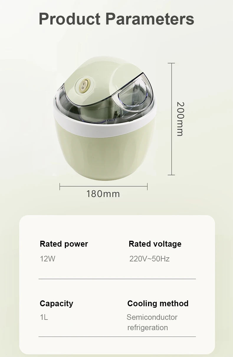🇨🇦 1L Soft Serve Ice Cream Maker – Automatic Frozen Yogurt, Sorbet & Milkshake Machine