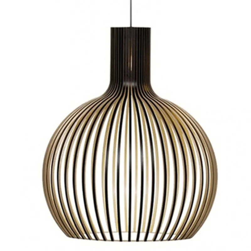 Japanese wooden art birdcage restaurant chandelier retro new Chinese lantern homestay Zen inspired bedside lamp