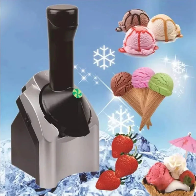 Compact Ice Cream & Smoothie Maker – Healthy Frozen Treats at Home | Silver & Black