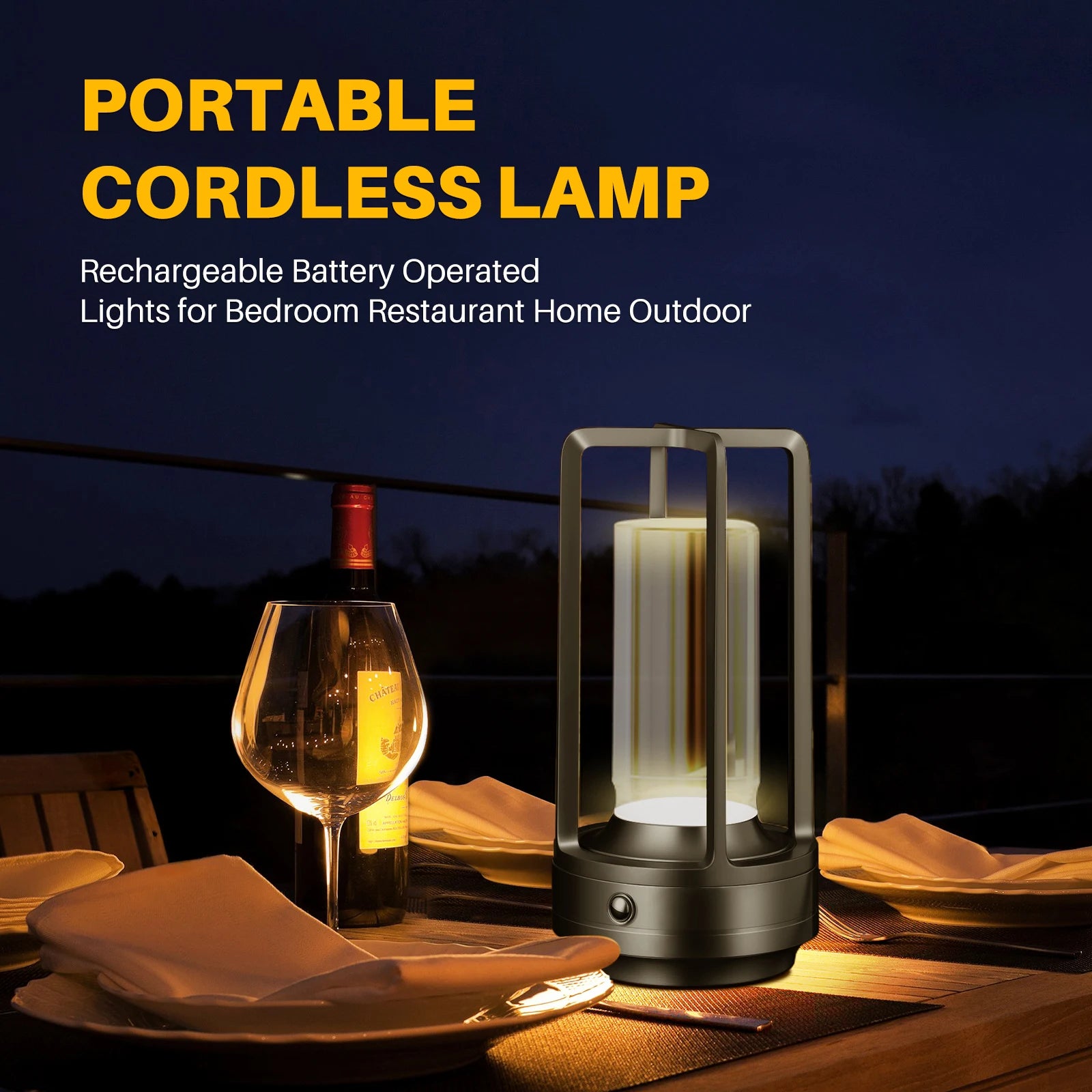 GGbingo Cordless Led Table Lamp Desk Lamps Outdoor Camping Atmosphere Light Restaurant Creative Beside Night Lights