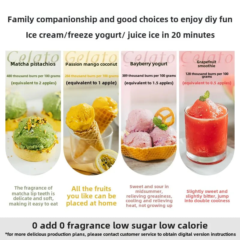 🍨 Ice Cream Maker – Automatic| Smoothie White | 500ml