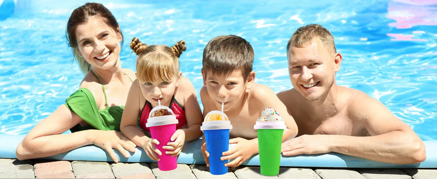 🍧 Quick-Freeze Slushy Maker Cup – 350ml DIY Smoothie & Milkshake Squeeze Cup | BPA-Free Silicone | Fun Summer Gift for Kids & Teens 🇨🇦