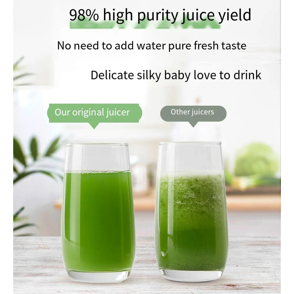 Slow Juicer Machine – Large Caliber Fruit & Vegetable Juice Extractor with Pulp Separator | Electric Juicer with Filter & Brush