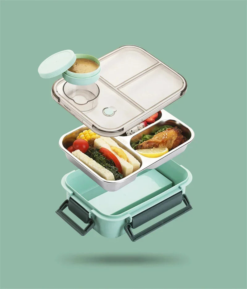 🍱  Bento Lunch Box –  Stainless Steel Leakproof & Compact with Tableware | 850ml