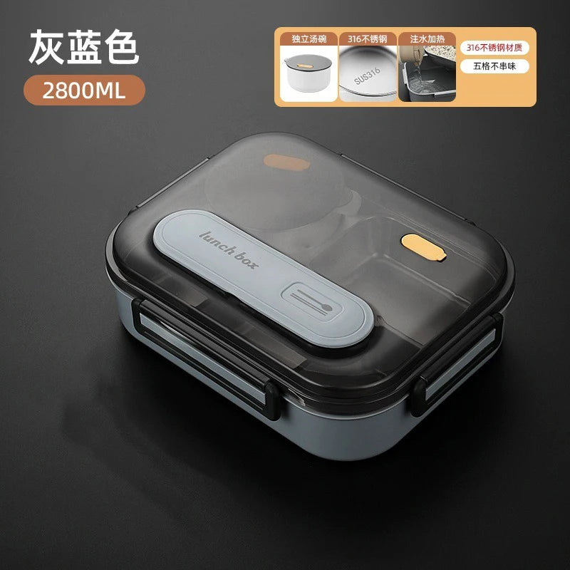 🥗 Stainless Steel Leak-Proof Lunch Box – 2800ML