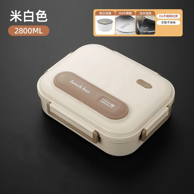 🥗 Stainless Steel Leak-Proof Lunch Box – 2800ML