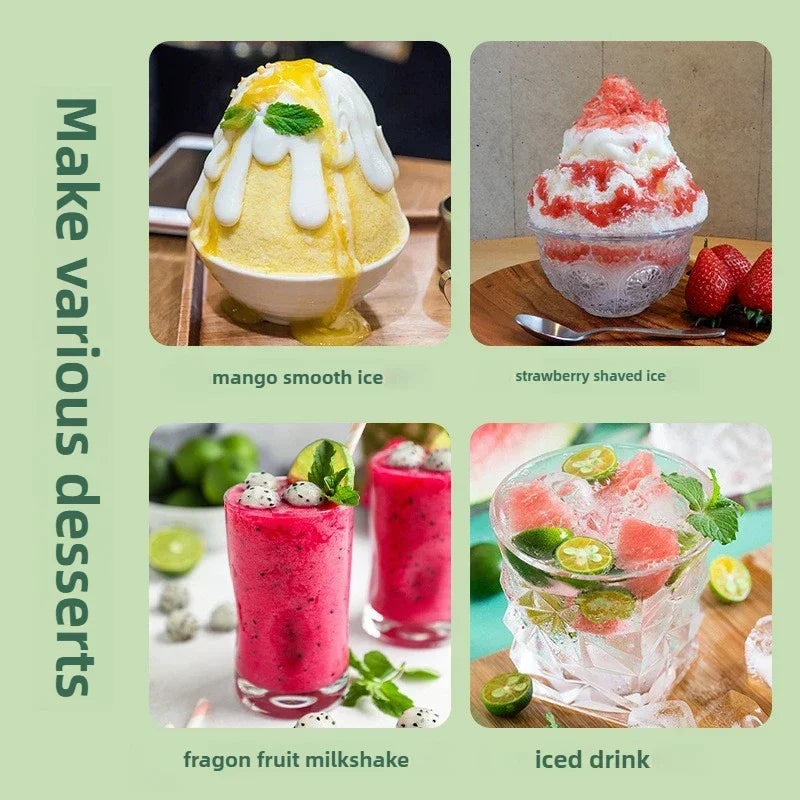 Electric Ice Shaver Machine – 2-Speed Adjustable Ice Crusher | Low Noise, High Output (3kg/min) | Household Ice Maker