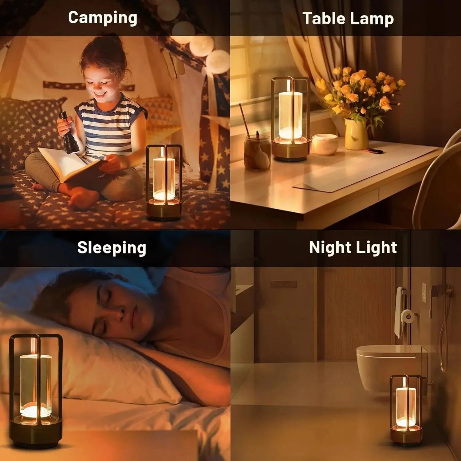 GGbingo Cordless Led Table Lamp Desk Lamps Outdoor Camping Atmosphere Light Restaurant Creative Beside Night Lights