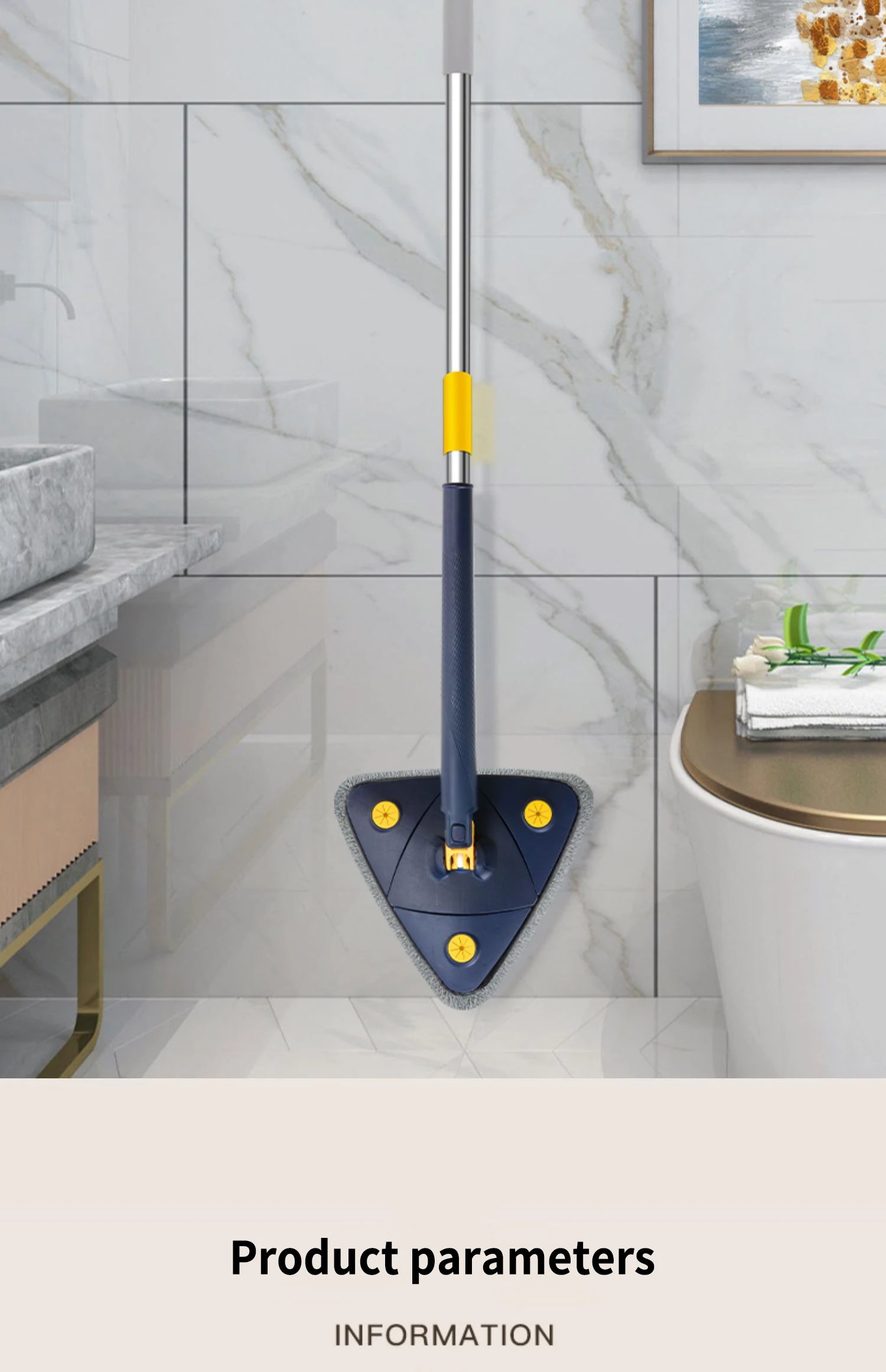 360° rotating triangular broom Powerful self-wringing