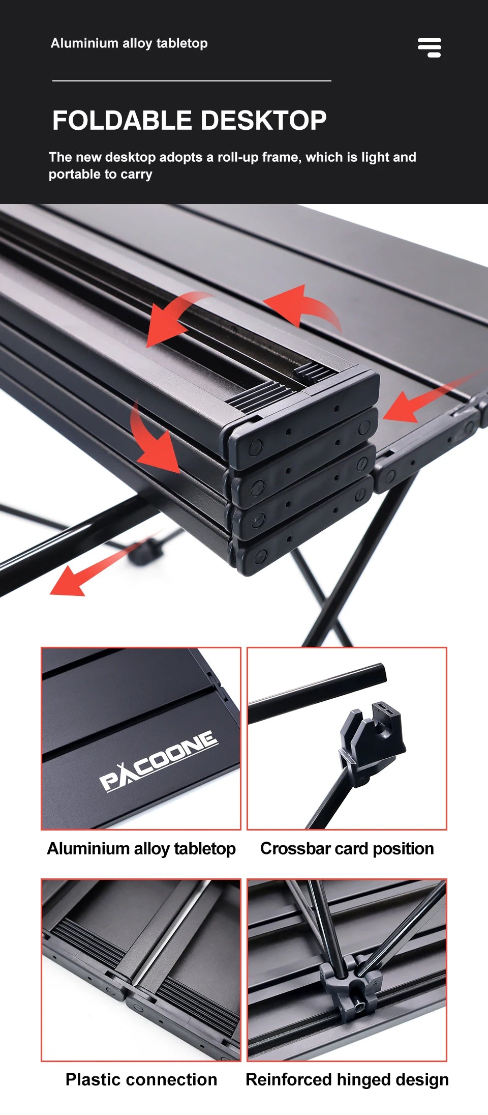 Ultralight Portable Camping Table – Foldable Aluminum Picnic Desk | 40x45x56 cm | Lightweight (1.3kg), Compact Carry Bag | For BBQ, Hiking, Outdoor Travel