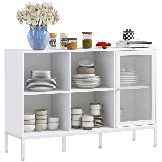 Kitchen sideboard with mesh door 4 compartments 120x37x81.5 cm