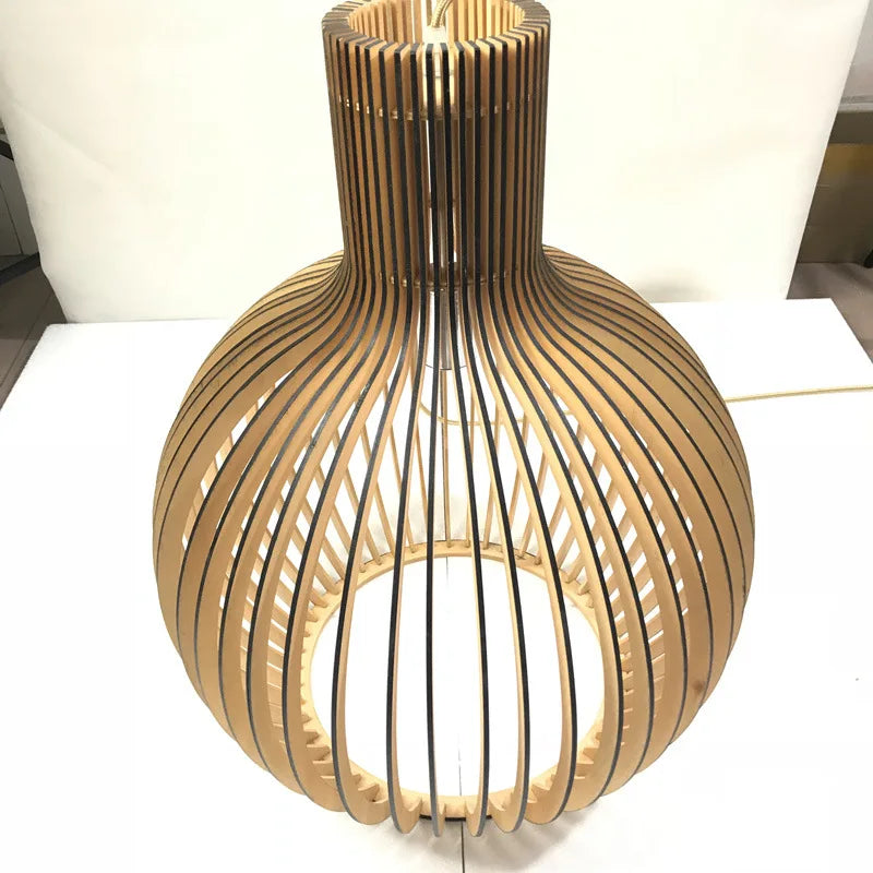 Japanese wooden art birdcage restaurant chandelier retro new Chinese lantern homestay Zen inspired bedside lamp