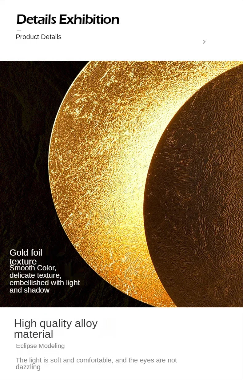Wall Sconce - Modern Scandinavian Art in the shape of an eclipse
