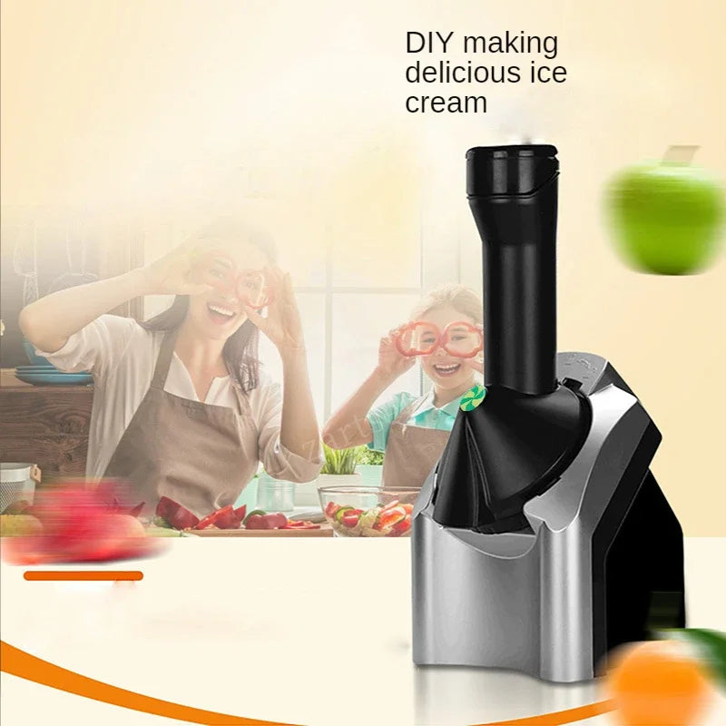 Compact Ice Cream & Smoothie Maker – Healthy Frozen Treats at Home | Silver & Black