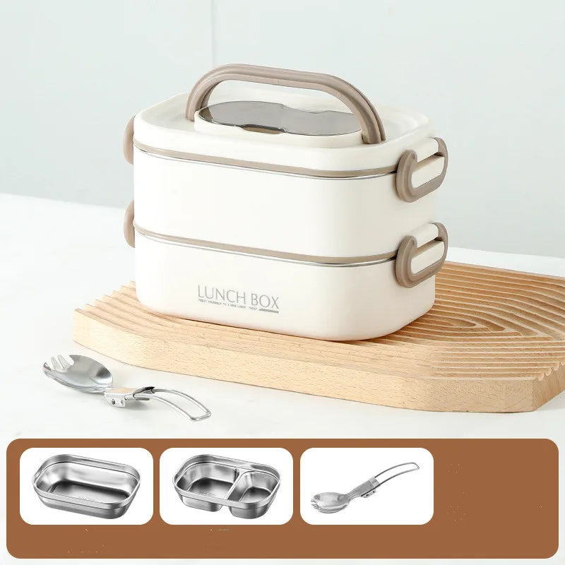 🍱 1500ml Double-Layer Thermal Lunch Box – Leak-Proof & Insulated for Hot Meals Anywhere!