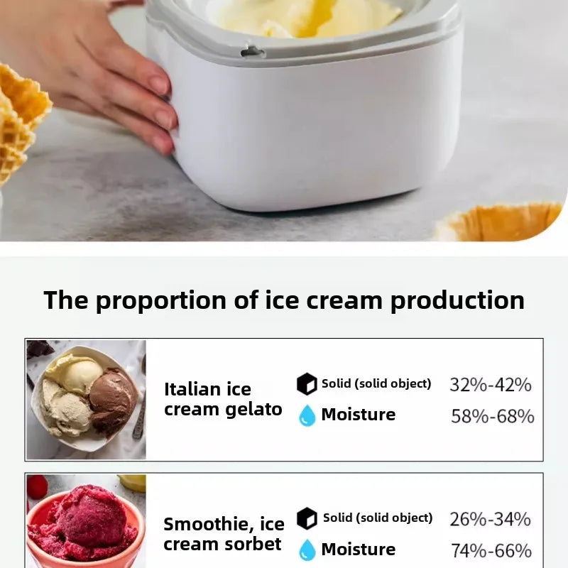 🍨 Ice Cream Maker – Automatic| Smoothie White | 500ml