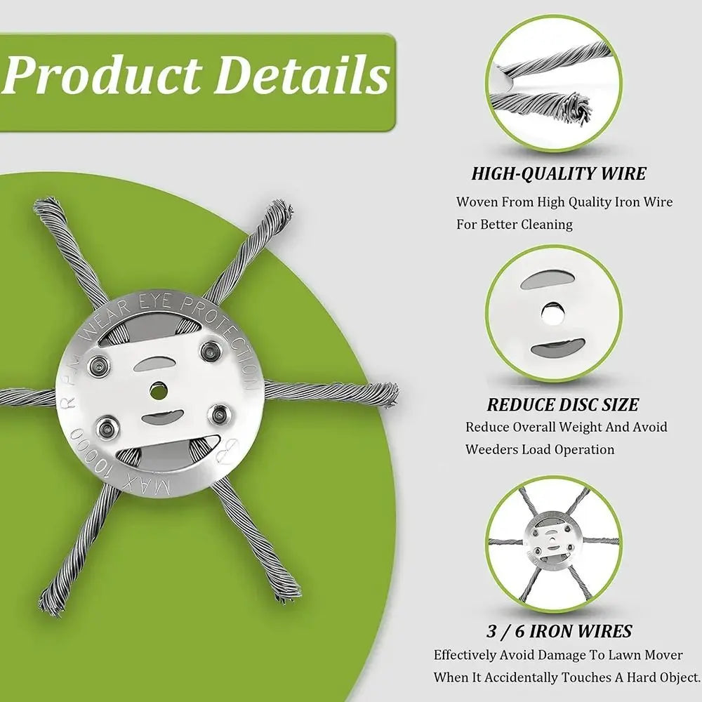 universal brush cutter head made of steel wire for brush cutters