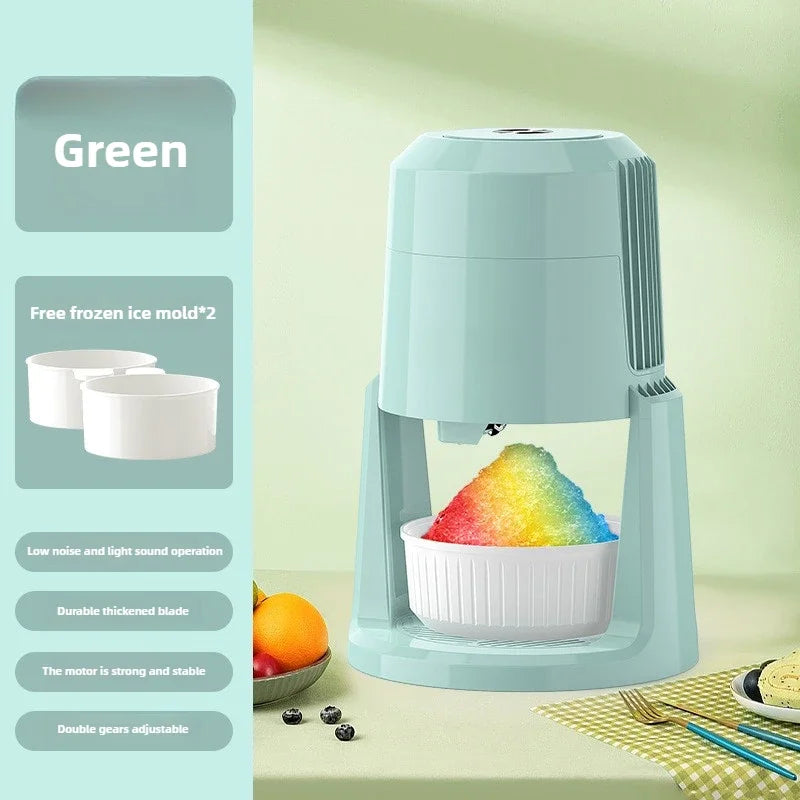 Electric Ice Shaver Machine – 2-Speed Adjustable Ice Crusher | Low Noise, High Output (3kg/min) | Household Ice Maker