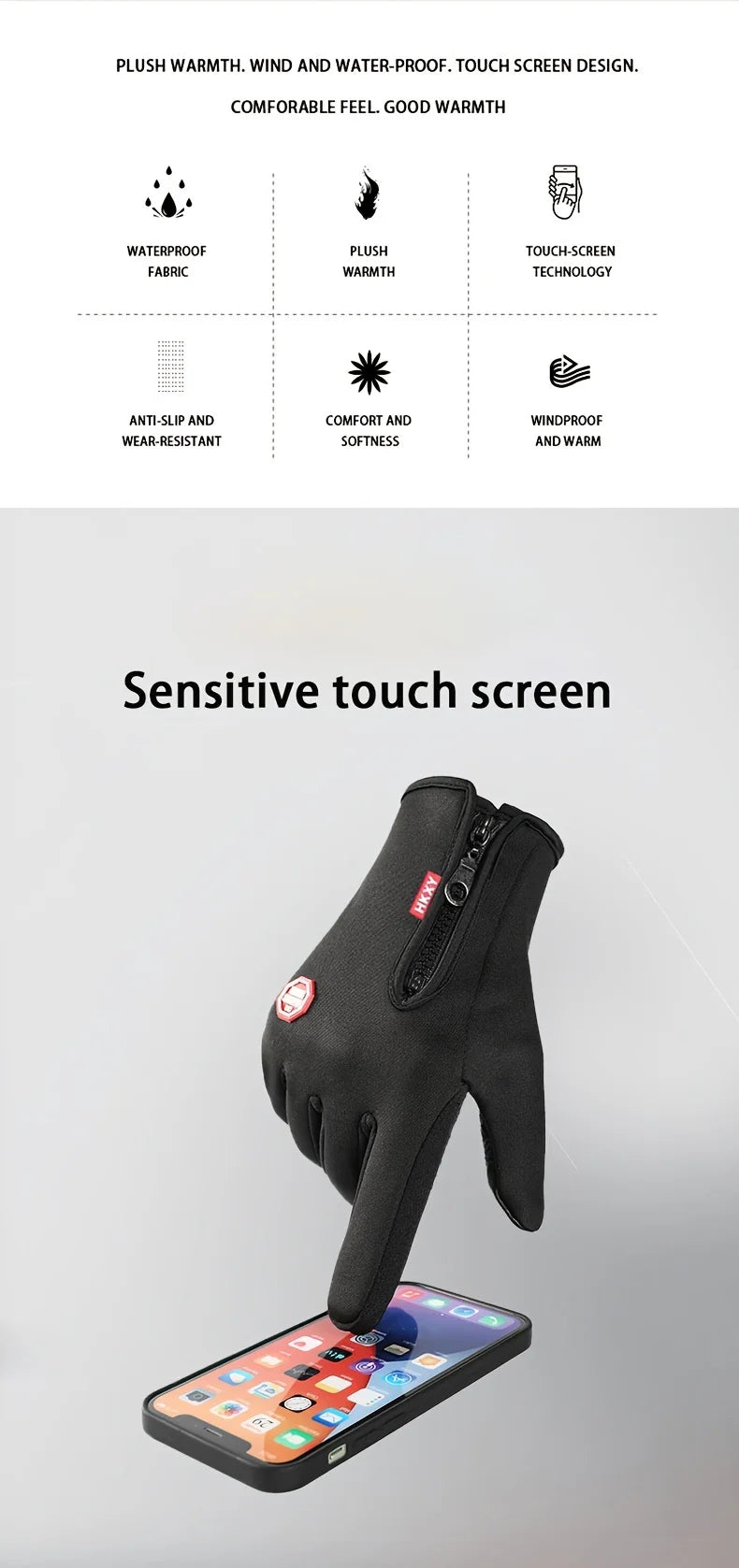 Thermal Gloves Warming Cycling Bike Ski Gloves for Men and Women