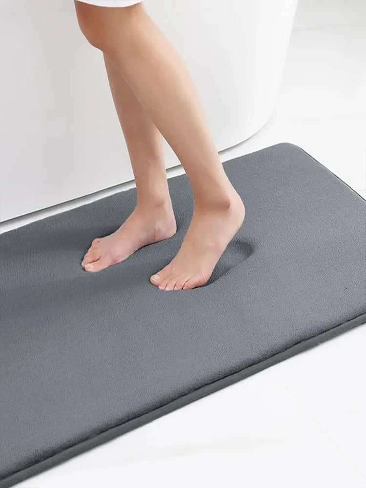 Bathroom Mat Non-slip Bathtub Basin Side Floor Carpet Memory Foam Super Absorbent Shower Room Mats Soft Bath Rug Bathroom Decor