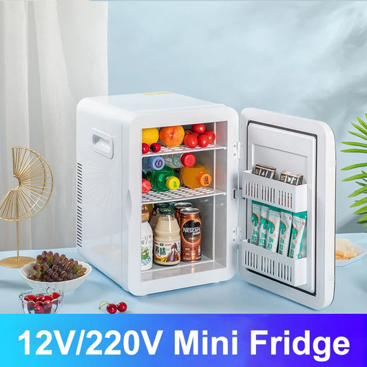 🇨🇦 8L Portable Mini Fridge – Holds 10 Cans | Car & Home Dual Voltage Cooler/Warmer | 12V/220V | for Skincare, Drinks, Travel, Camping