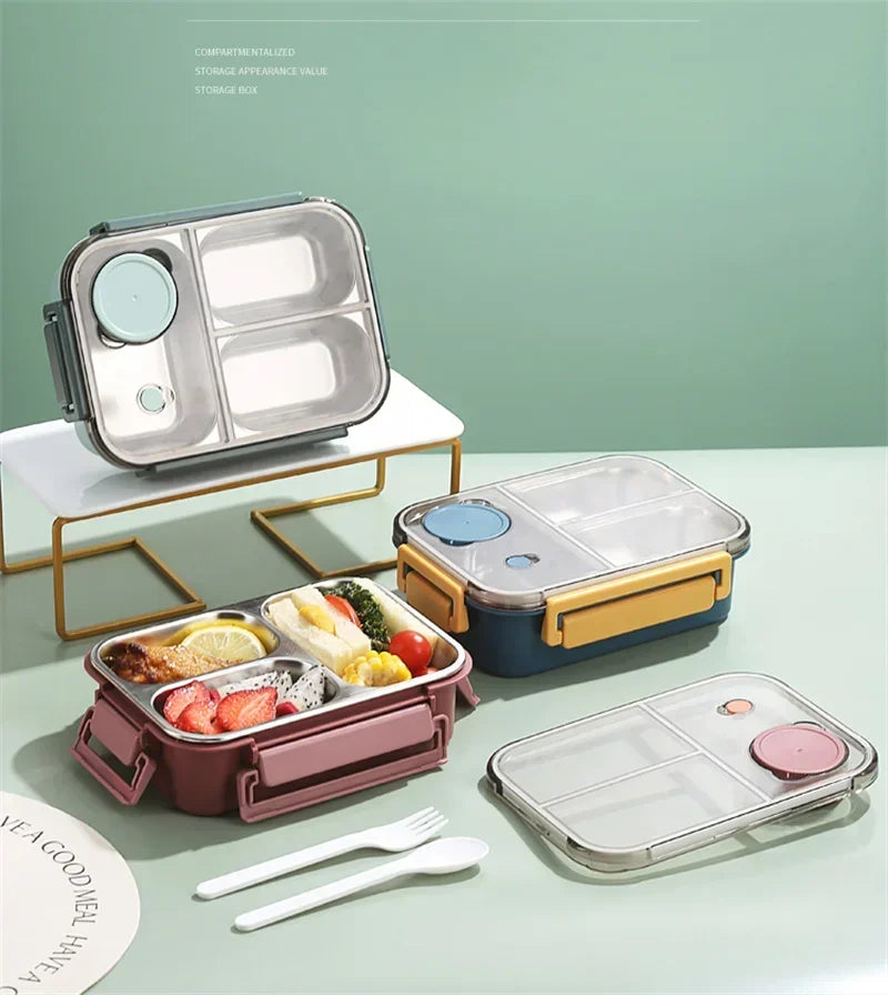 🍱  Bento Lunch Box –  Stainless Steel Leakproof & Compact with Tableware | 850ml