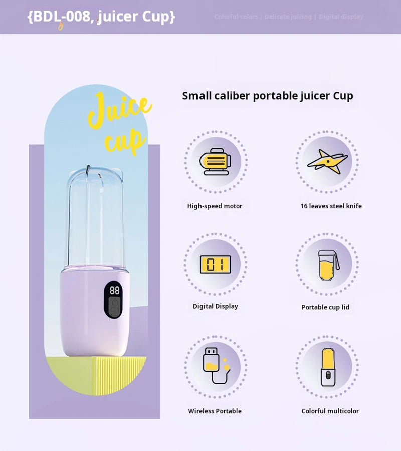 Portable USB Blender – 500ml Rechargeable Mini Juicer Bottle | Cordless Smoothie & Shake Maker with 1500mAh Battery