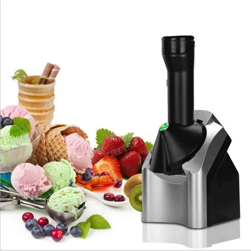 Compact Ice Cream & Smoothie Maker – Healthy Frozen Treats at Home | Silver & Black