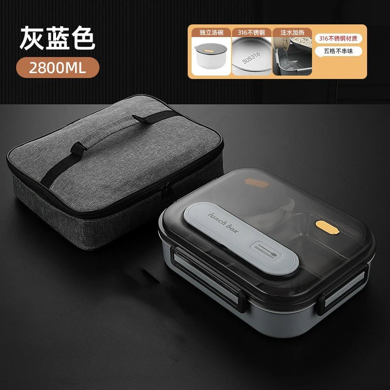 🥗 Stainless Steel Leak-Proof Lunch Box – 2800ML