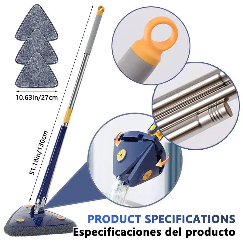 360° rotating triangular broom Powerful self-wringing