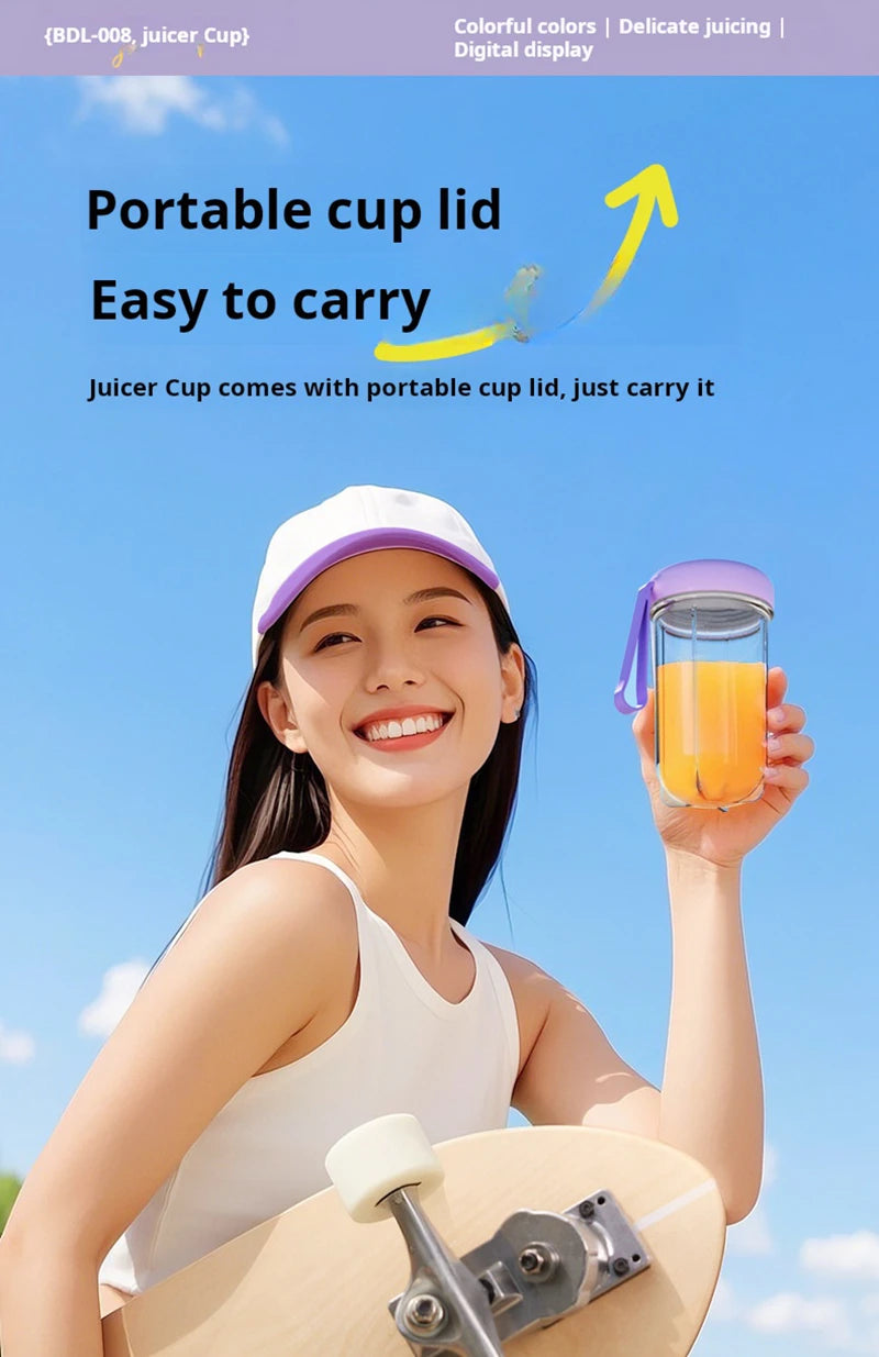 Portable USB Blender – 500ml Rechargeable Mini Juicer Bottle | Cordless Smoothie & Shake Maker with 1500mAh Battery