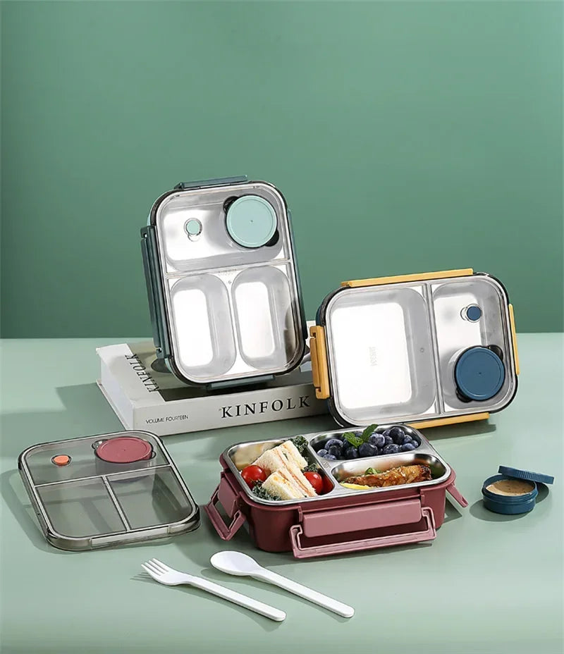 🍱  Bento Lunch Box –  Stainless Steel Leakproof & Compact with Tableware | 850ml