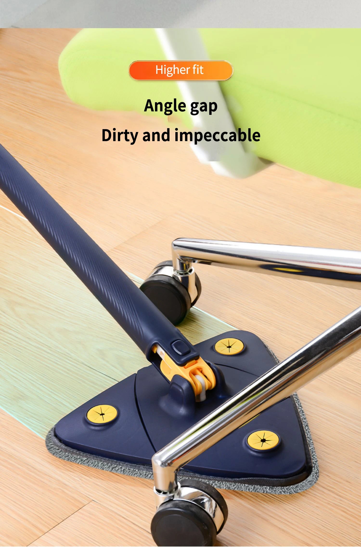 360° rotating triangular broom Powerful self-wringing