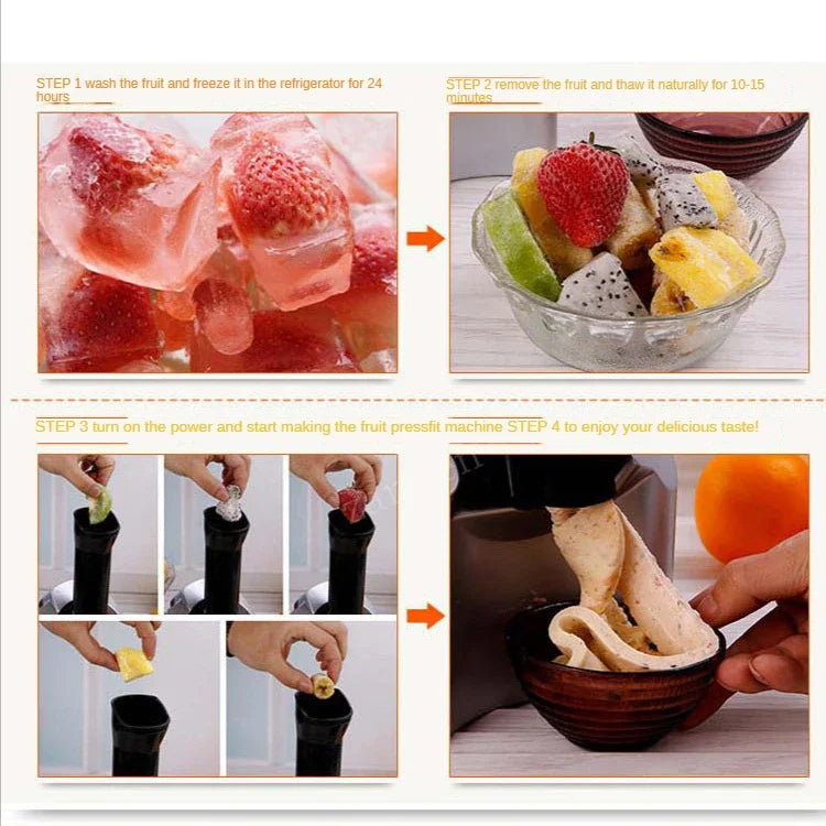 Compact Ice Cream & Smoothie Maker – Healthy Frozen Treats at Home | Silver & Black