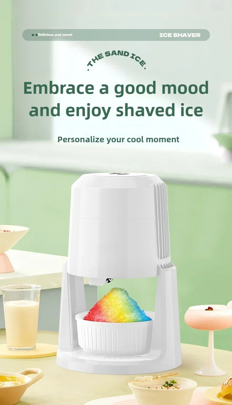 Electric Ice Shaver Machine – 2-Speed Adjustable Ice Crusher | Low Noise, High Output (3kg/min) | Household Ice Maker