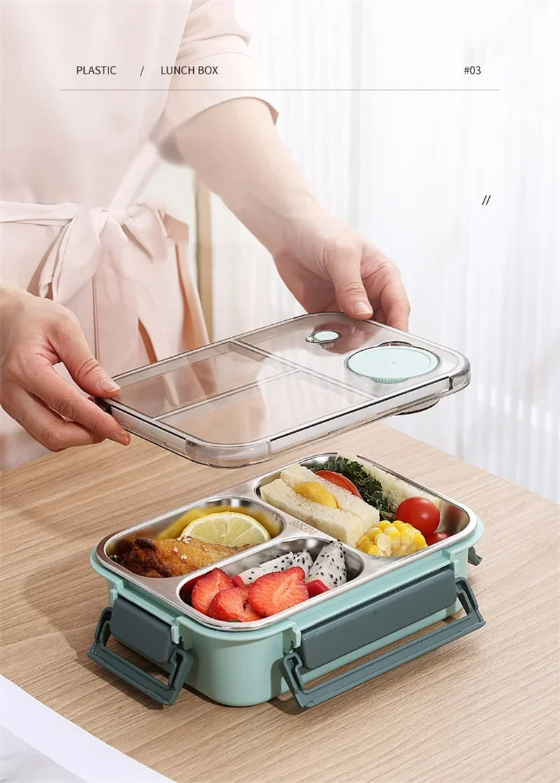 🍱  Bento Lunch Box –  Stainless Steel Leakproof & Compact with Tableware | 850ml