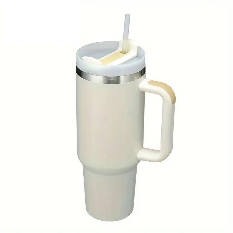 🥤 30/40oz Stainless Steel Tumbler with Handle – Vacuum Insulated Travel Mug with Lid & Straw