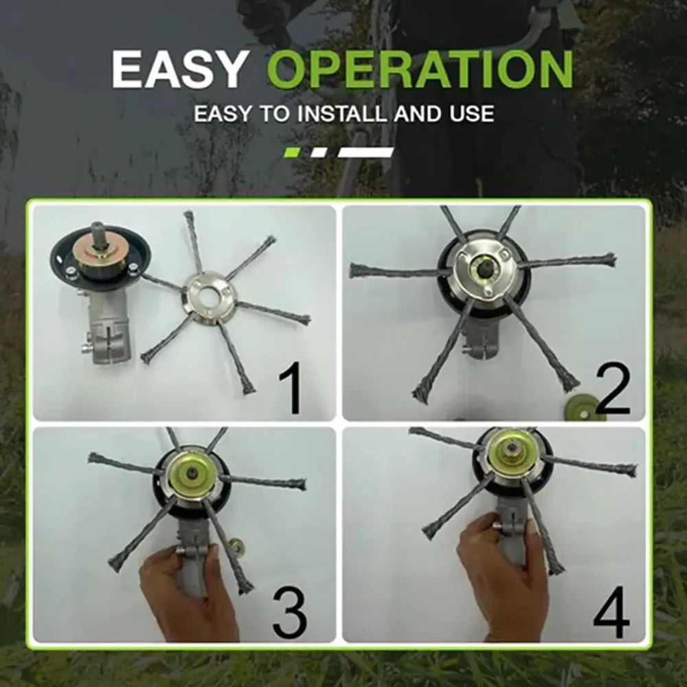 universal brush cutter head made of steel wire for brush cutters
