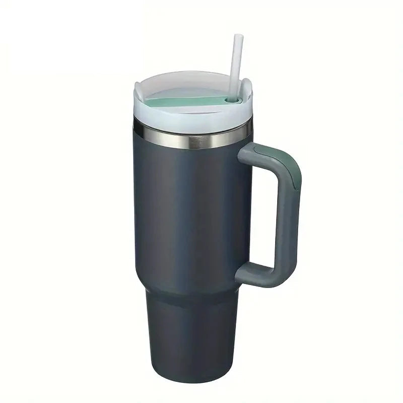 🥤 30/40oz Stainless Steel Tumbler with Handle – Vacuum Insulated Travel Mug with Lid & Straw