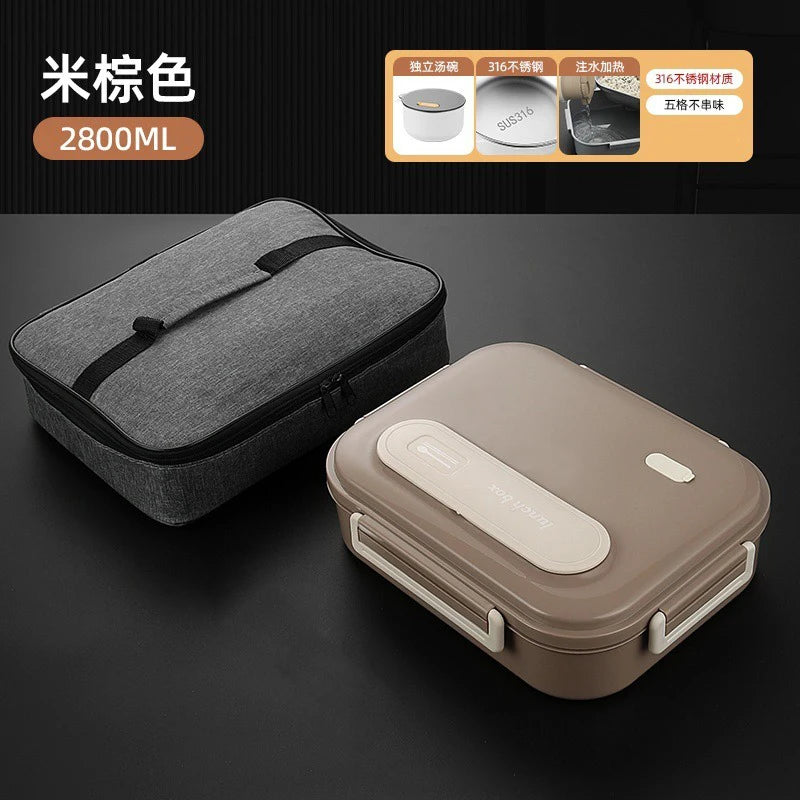 🥗 Stainless Steel Leak-Proof Lunch Box – 2800ML