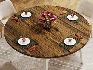 🍽️ Round Dining Table – Seats 4 to 6 | Solid Wood Legs | Vintage and Elegant Design