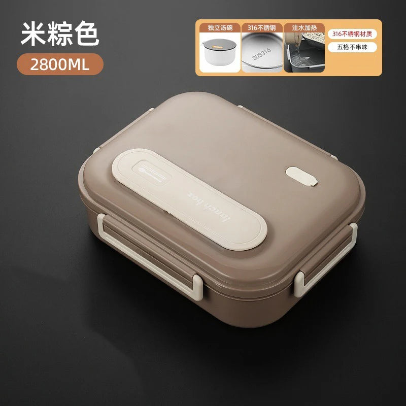 🥗 Stainless Steel Leak-Proof Lunch Box – 2800ML