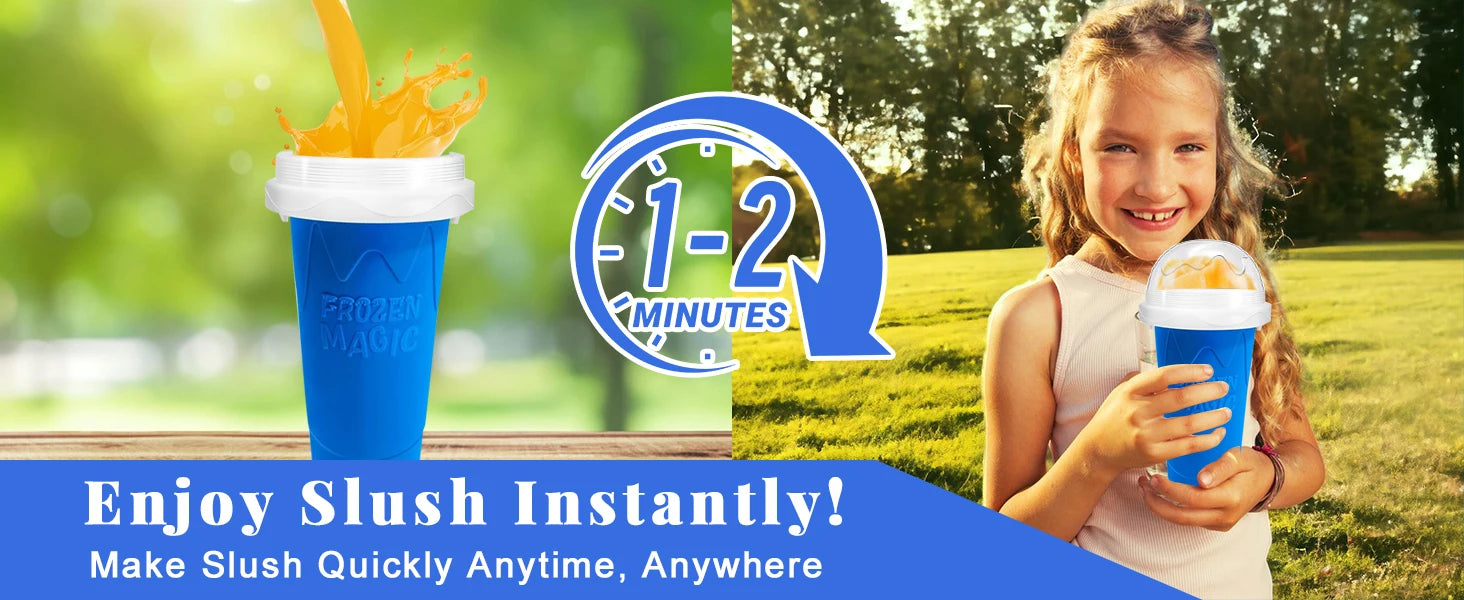 🍧 Quick-Freeze Slushy Maker Cup – 350ml DIY Smoothie & Milkshake Squeeze Cup | BPA-Free Silicone | Fun Summer Gift for Kids & Teens 🇨🇦
