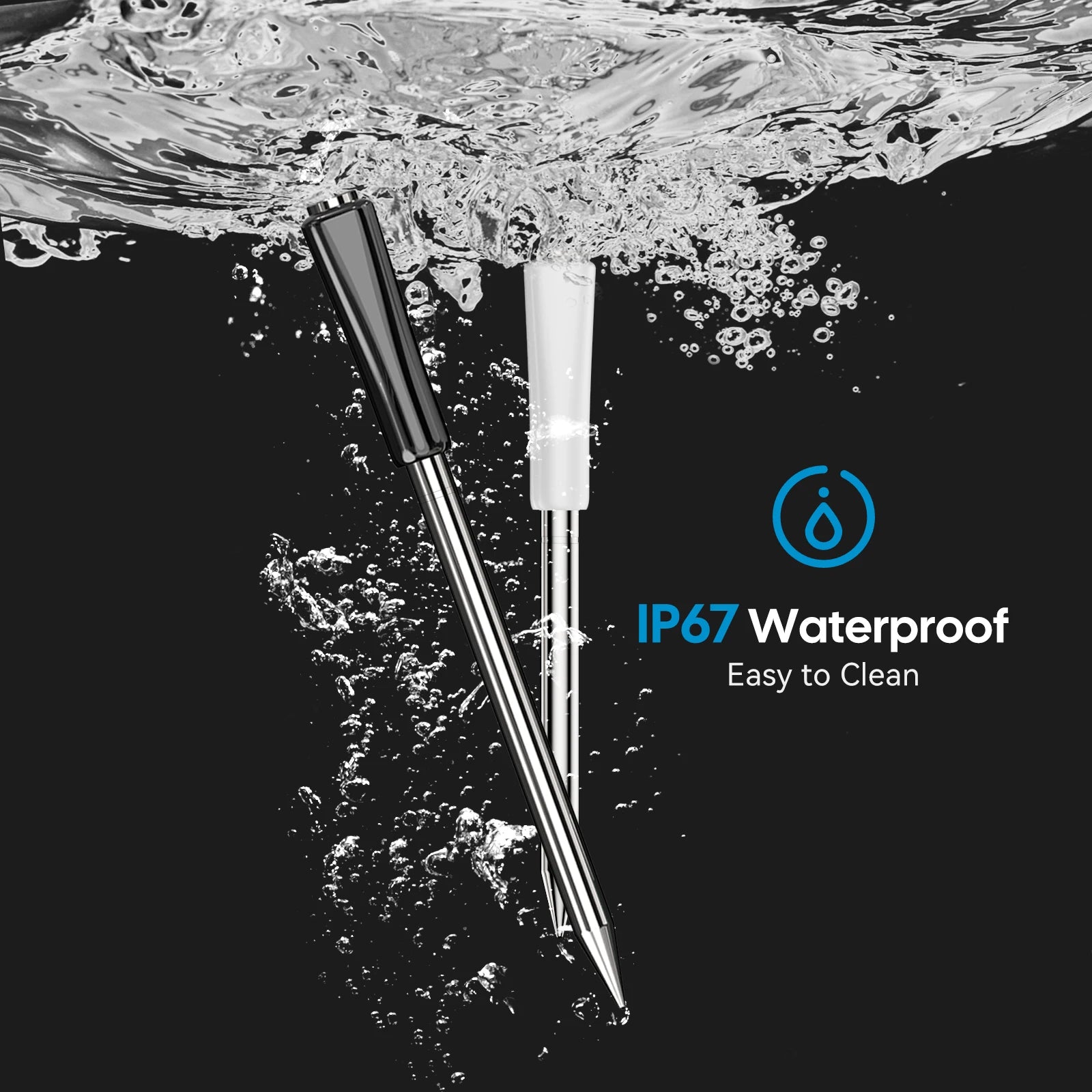 Smart WiFi & Bluetooth Meat Thermometer – Dual Probe Wireless BBQ Food Thermometer | Fast Response, Rechargeable, IP67, 100m Range