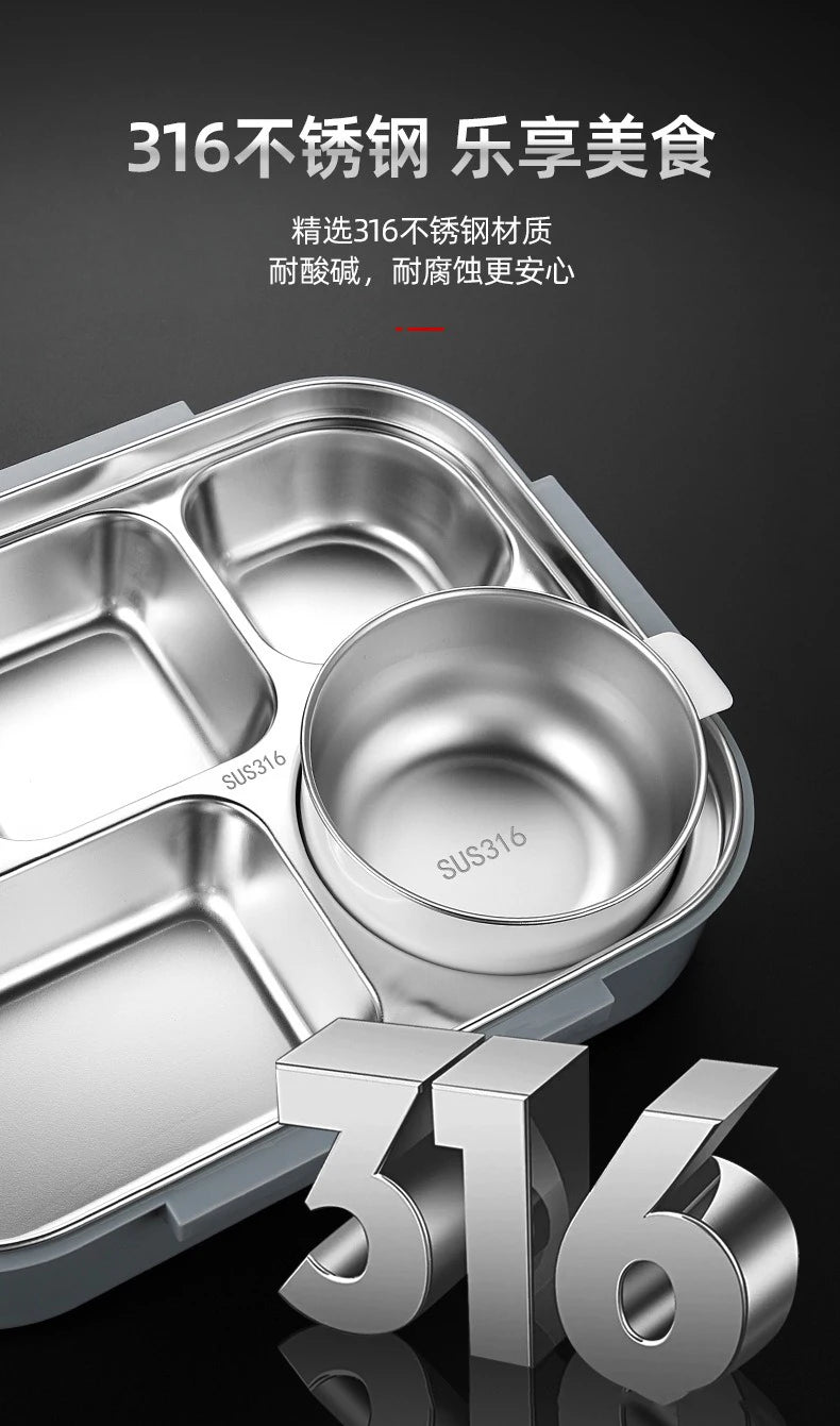 🥗 Stainless Steel Leak-Proof Lunch Box – 2800ML