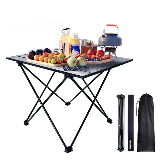 Ultralight Portable Camping Table – Foldable Aluminum Picnic Desk | 40x45x56 cm | Lightweight (1.3kg), Compact Carry Bag | For BBQ, Hiking, Outdoor Travel