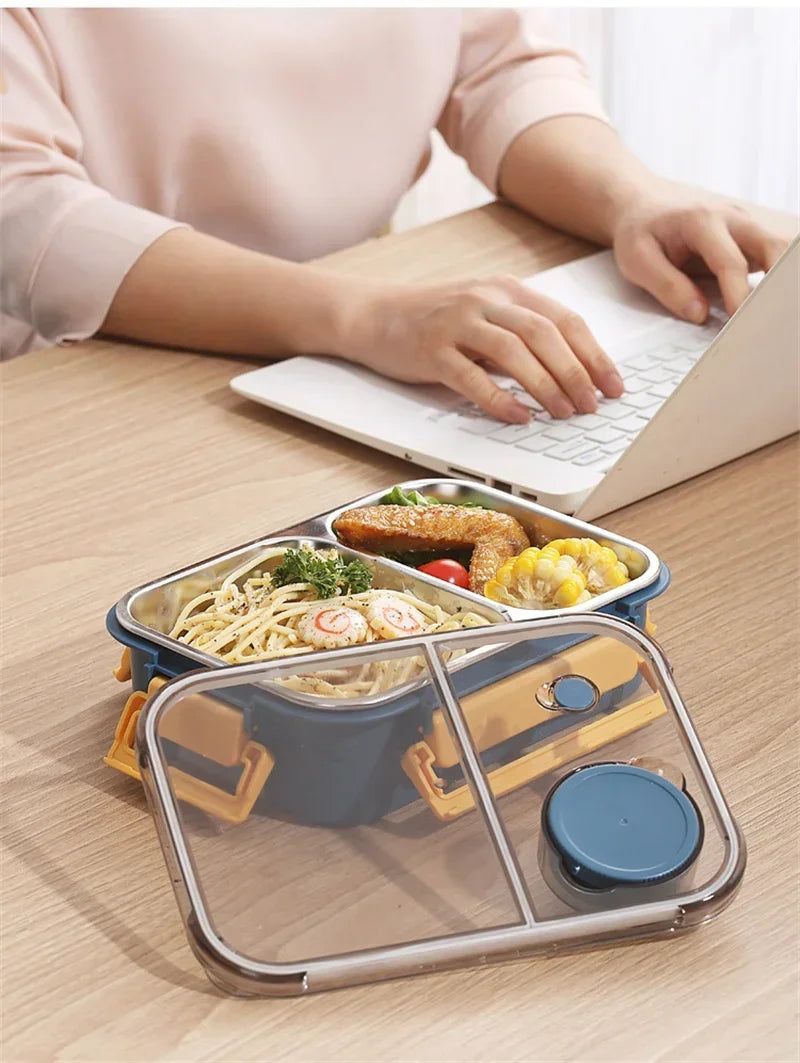 🍱  Bento Lunch Box –  Stainless Steel Leakproof & Compact with Tableware | 850ml