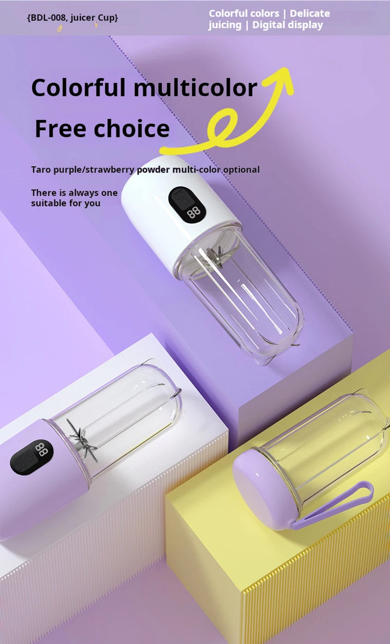 Portable USB Blender – 500ml Rechargeable Mini Juicer Bottle | Cordless Smoothie & Shake Maker with 1500mAh Battery