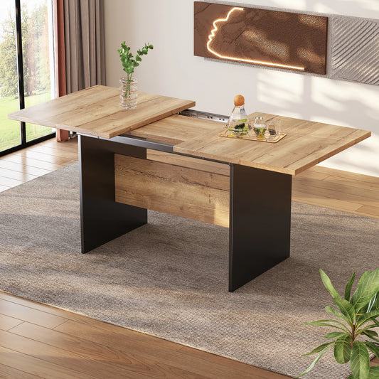 Modern extendable wooden dining table